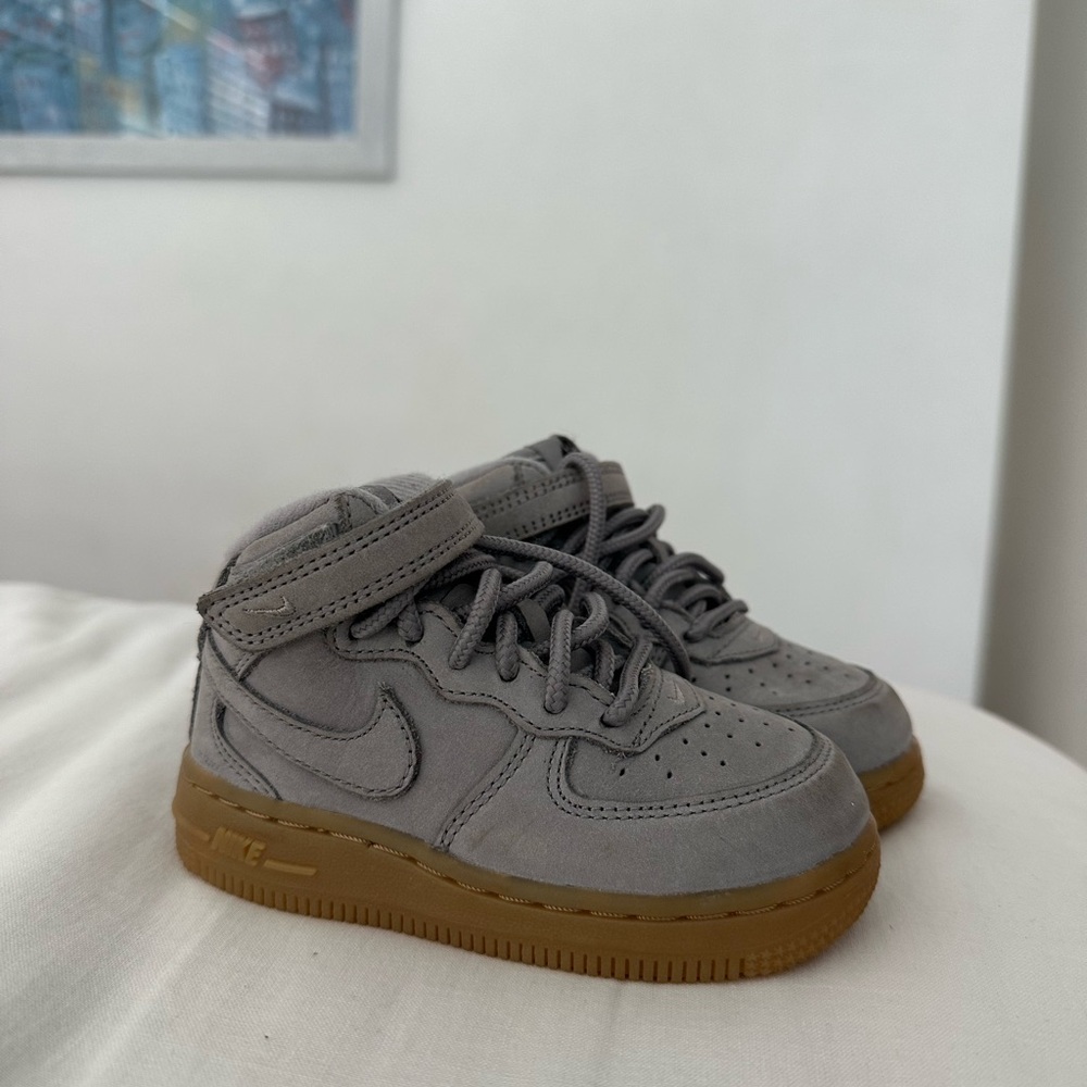 Kids Grey High-Top Sneakers